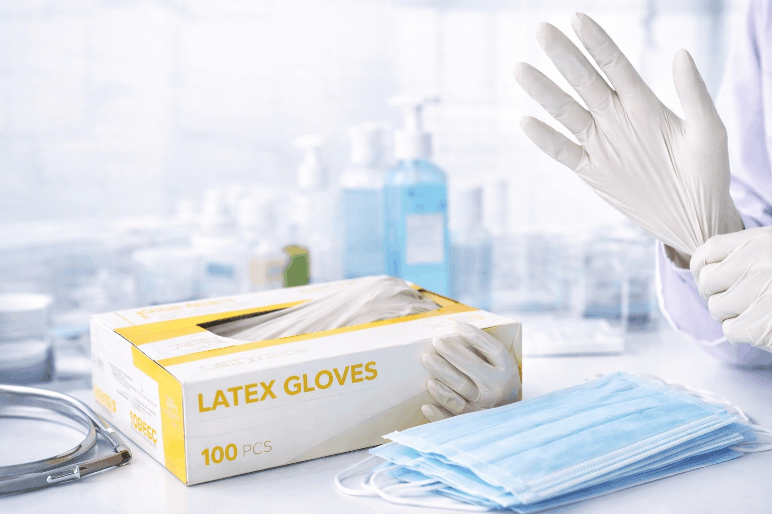 ლატექსის ხელთათმანები ერთჯერადი ონლაინ ყიდვა ფასი თბილისში მიწოდება