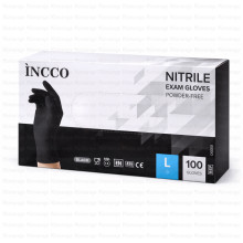 ნიტრილის სამედიცინო ხელთათმანები L - შავი INCCO