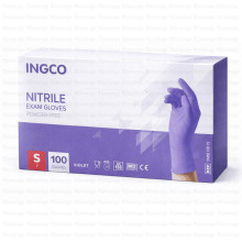 ნიტრილის სამედიცინო ხელთათმანები S - იასამნისფერი INGCO