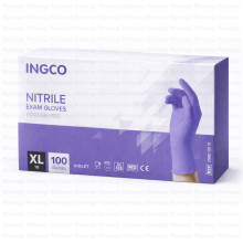 ნიტრილის სამედიცინო ხელთათმანები XL - იასამნისფერი INGCO