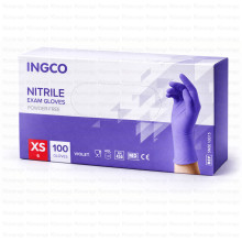 ნიტრილის სამედიცინო ხელთათმანები XS - იასამნისფერი INGCO