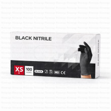 ნიტრილის სამედიცინო ხელთათმანები XS - შავი INTCO