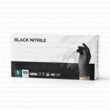 ნიტრილის სამედიცინო ხელთათმანები S - შავი INTCO