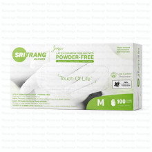 ლატექსის სამედიცინო ხელთათმანები M - თეთრი SRITRANG