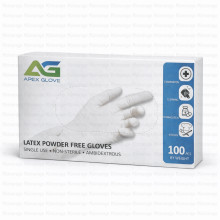 APEX GLOVE ლატექსის სამედიცინო ხელთათმანები თეთრი M