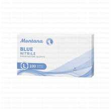 MONTANA ნიტრილის სამედიცინო ხელთათმანები ლურჯი L