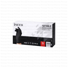 INCCO ნიტრილის სამედიცინო ხელთათმანები შავი S