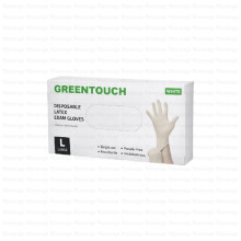 GREENTOUCH ლატექსის სამედიცინო ხელთათმანები თეთრი L