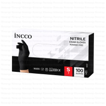 INCCO, ნიტრილის სამედიცინო ხელთათმანები, შავი, S
