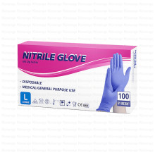 NITRILE GLOVE ნიტრილის სამედიცინო ხელთათმანები ლურჯი L