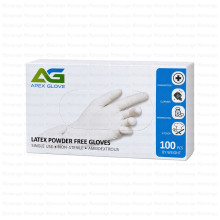 APEX GLOVE ლატექსის სამედიცინო ხელთათმანები თეთრი S