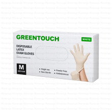 GREENTOUCH ლატექსის სამედიცინო ხელთათმანები თეთრი M